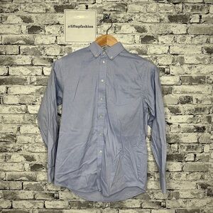 EUC Chaps Boys Stretch Light Blue Casual Button-Down Shirt Size Large (14-16)